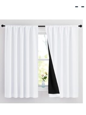 Reversible Black & White Thermal Curtain Panel